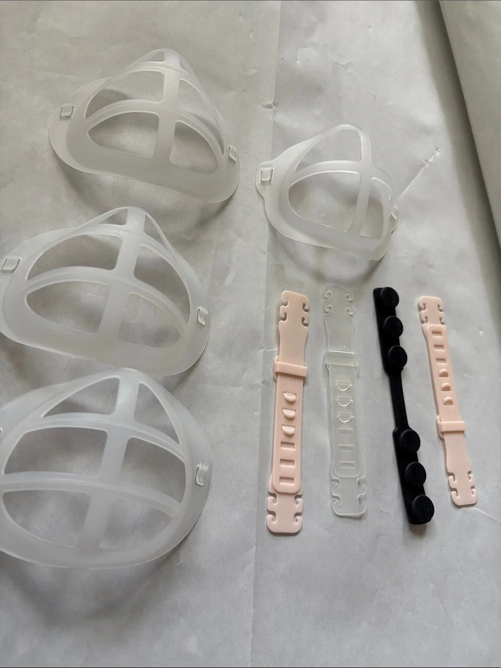4 3D Inner face mask cage bracket and ear saver loop extender new black pink